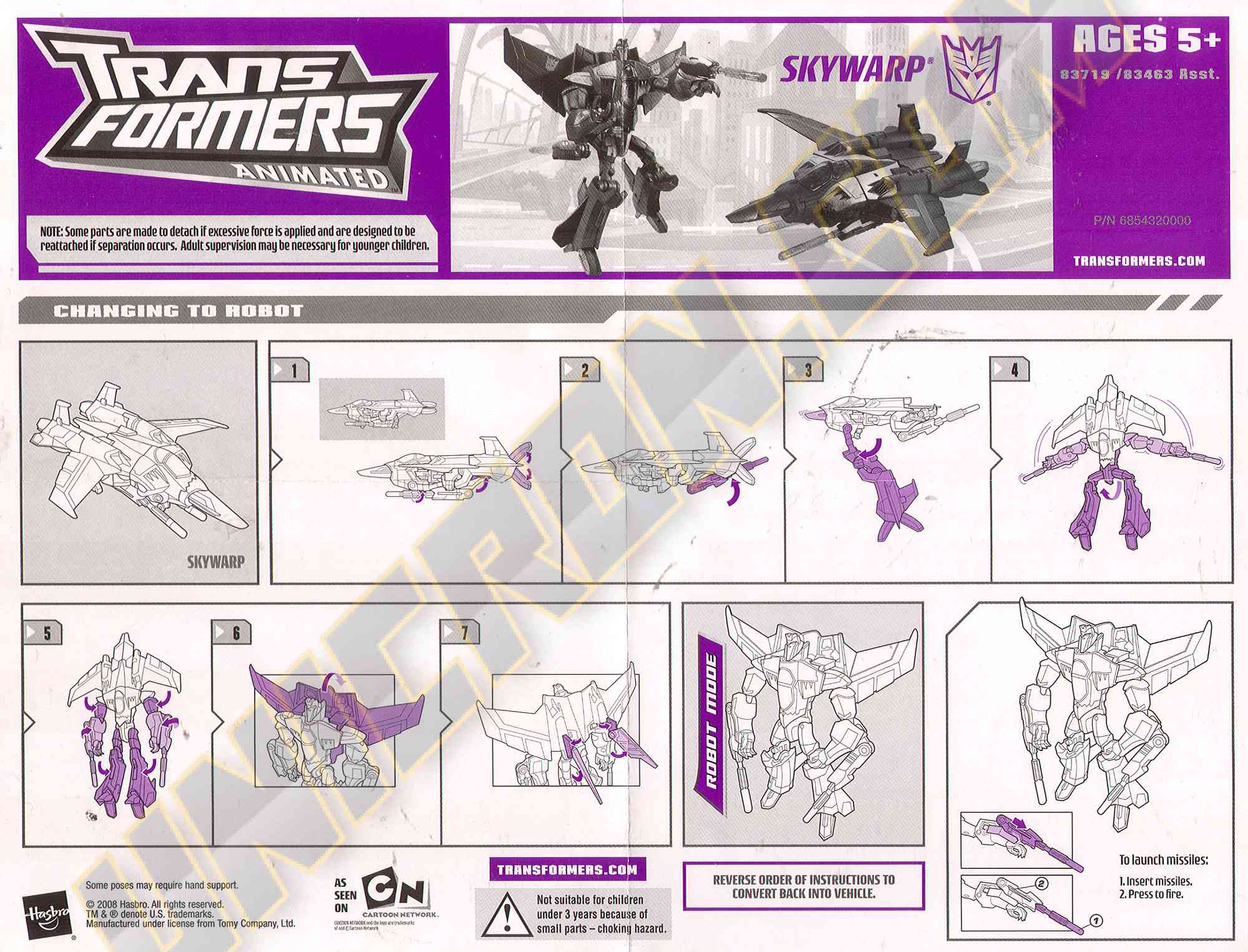 Transformers Animated Skywarp - Transformers Instructions Database