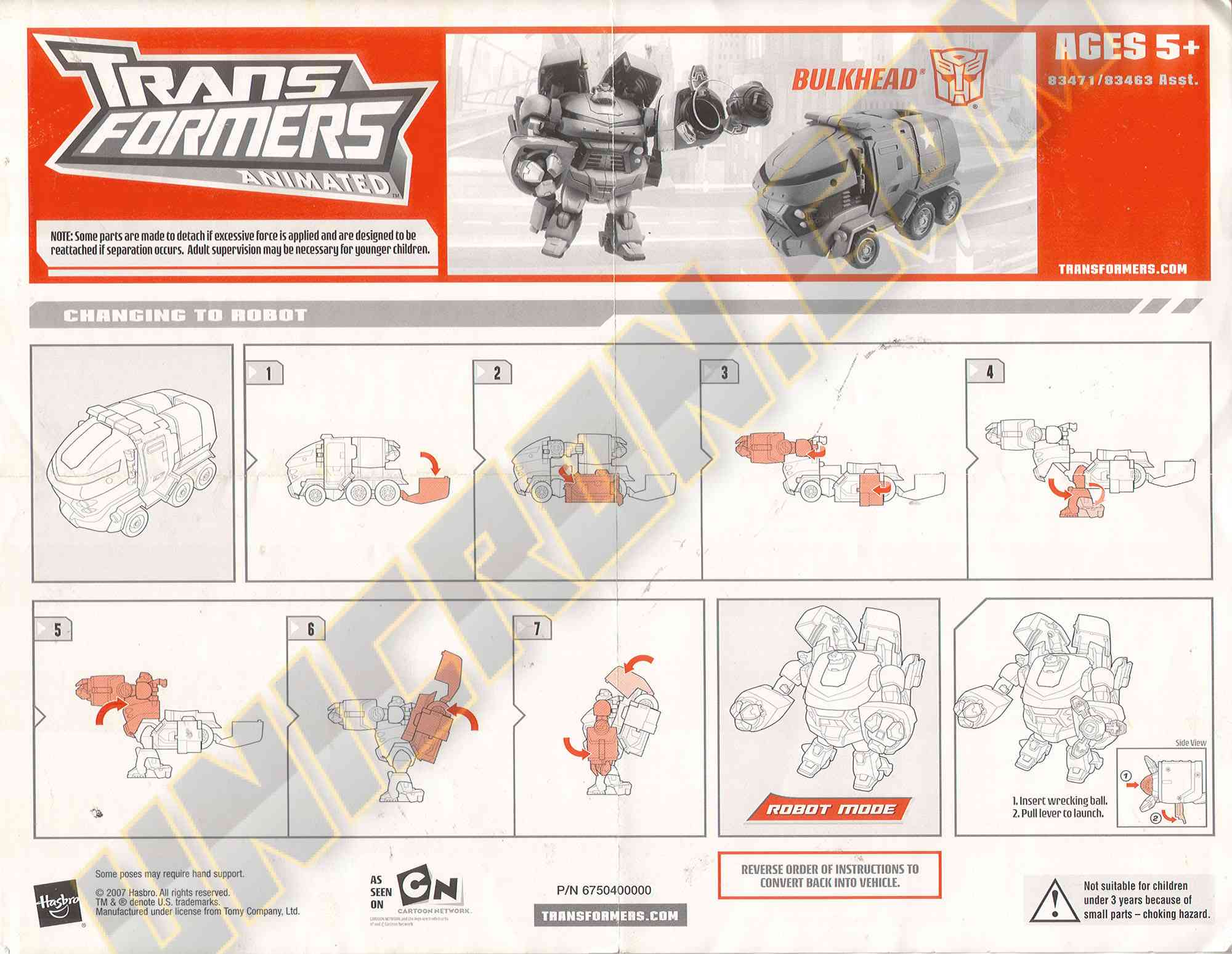 Transformers Animated Bulkhead - Transformers Instructions Database