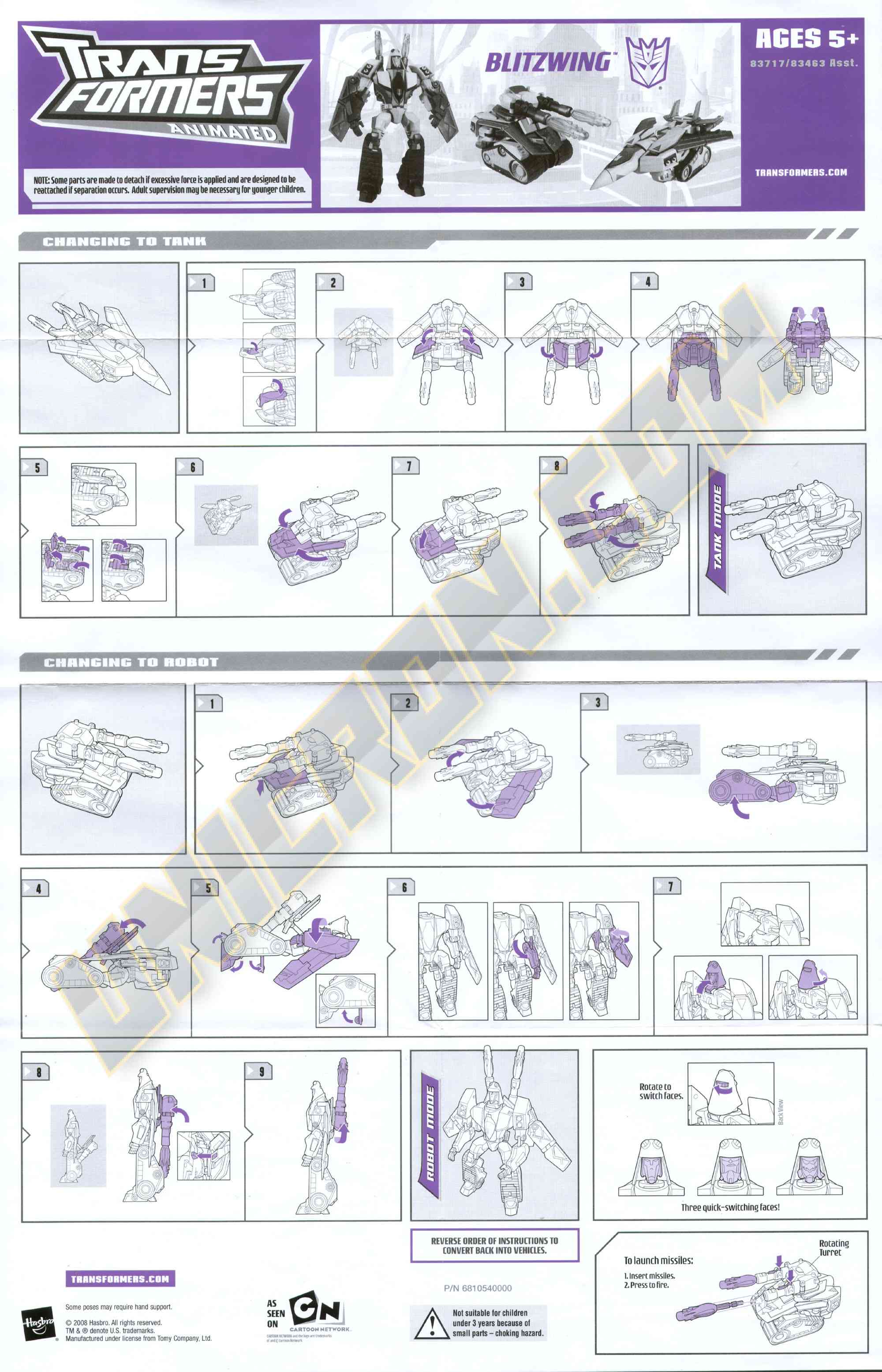 Transformers Animated Blitzwing - Transformers Instructions Database