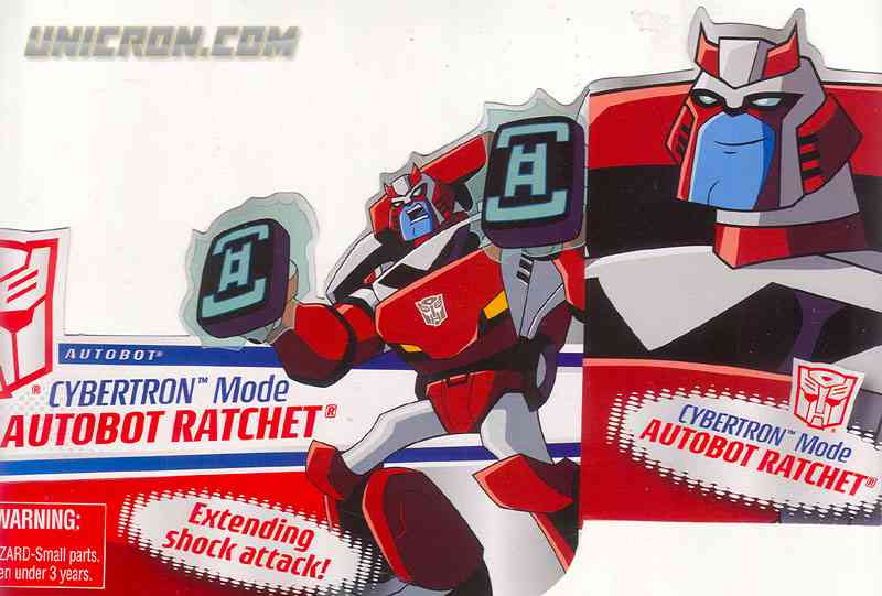 Transformers Animated Autobot Ratchet (Cybertron mode, Toys R Us exclusive)  - Transformers Tech Spec & Package Art Archive