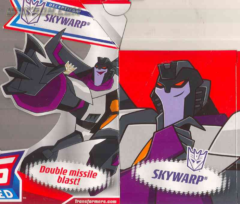 Transformers Animated Skywarp - Transformers Tech Spec & Package Art Archive