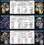 G1 - Micromaster Combiner Metro Squad (Power Run & Strikedown, Oiler & Slide, Roadburner & Wheel Blaze) - Instructions