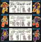 G1 - Micromaster Combiner Constructor Squad (Stonecruncher & Excavator, Grit & Knockout, Sledge & Hammer) - Instructions