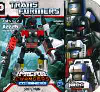 Kre-O - Superion (Skydive, Silverbolt, Air Raid, Firestrike), (Kre-O Microchanger Combiners) - Package art