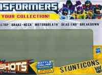 Bot Shots - Stunticons: Motorbreath, Dead End, Dragstrip, Brake-Neck, Breakdown - Package art
